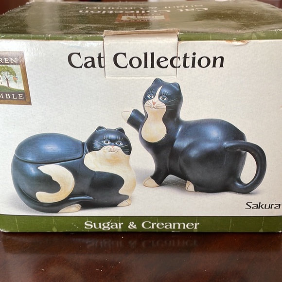 🎁 Rare Warren Kimble Cat Collection Sugar&Creamer AND Salt&Pepper Shaker - Picture 7 of 14